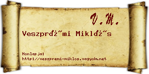 Veszprémi Miklós névjegykártya
